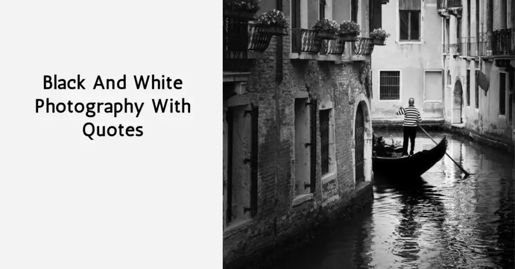 Black And White Photography With Quotes